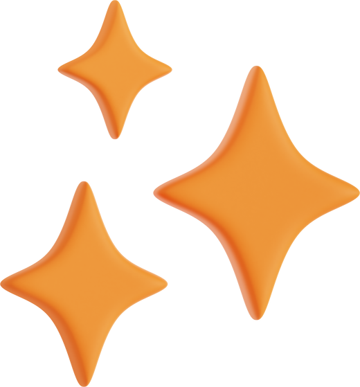 Orange Sparkles 3D Icon