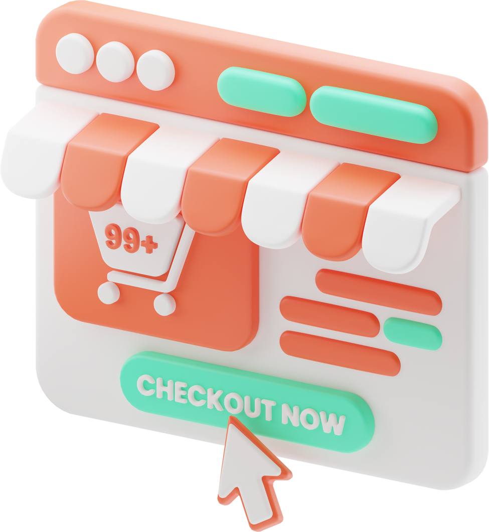 ecommerce website checkout 3d icon
